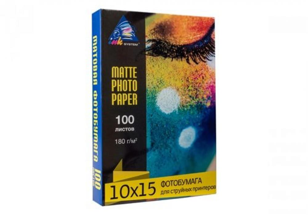 изображение Матовая фотобумага INKSYSTEM 180g, 10x15, 100л. для печати на Epson L1455 - изображение 1