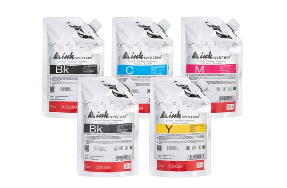 изображение Комплект ультрахромных чернил INKSYSTEM 500 мл. (5 цветов) - изображение 1
