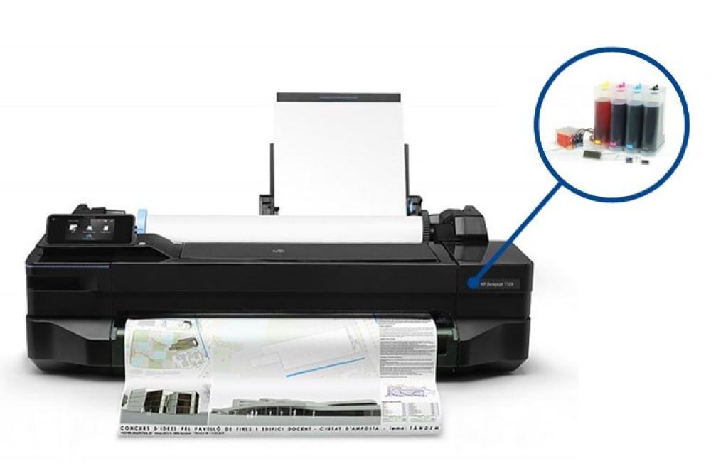 изображение Плоттер HP Designjet T520 24" (без стенда) с СНПЧ и чернилами - изображение 1