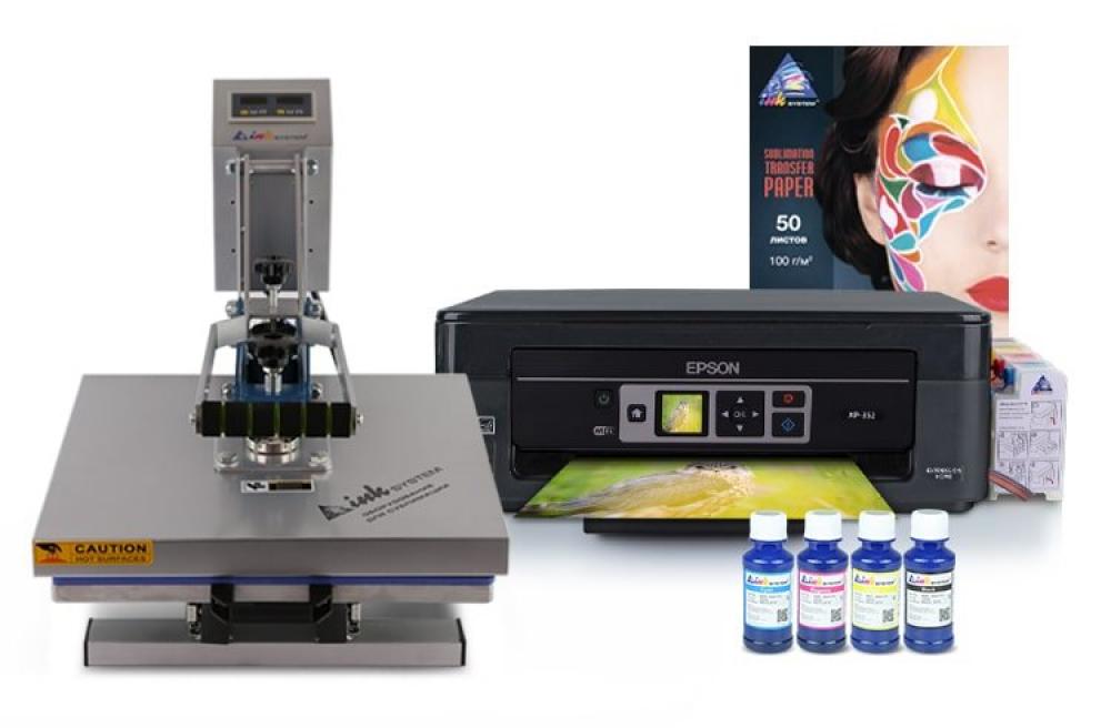 изображение Планшетный термопресс INKSYSTEM P-3838 38*38 см и МФУ Epson XP-352 с набором для сублимационной печати - изображение 1