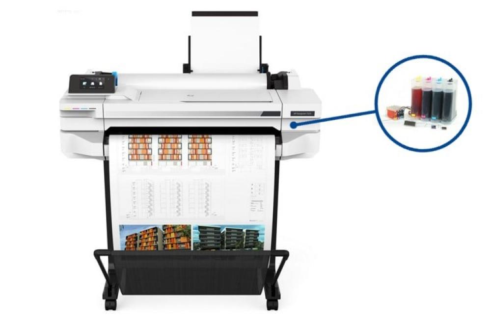Плоттер HP Designjet T530 24" с СНПЧ и чернилами изображение - изображение 1