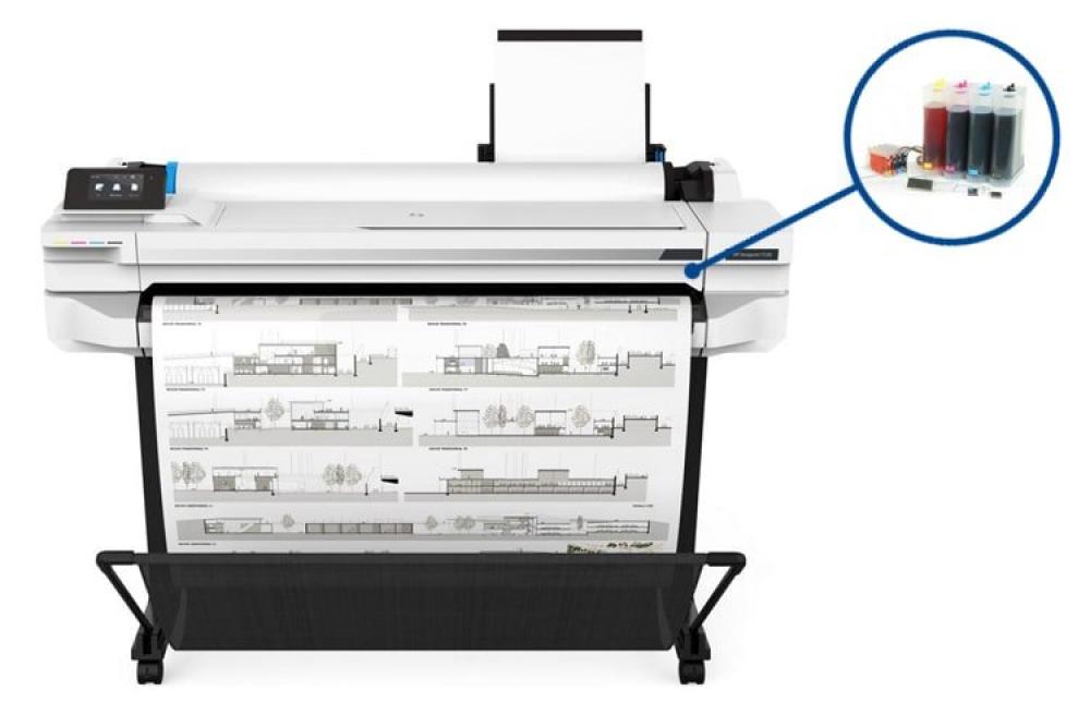 Плоттер HP Designjet T530 36" с СНПЧ и чернилами изображение - изображение 1