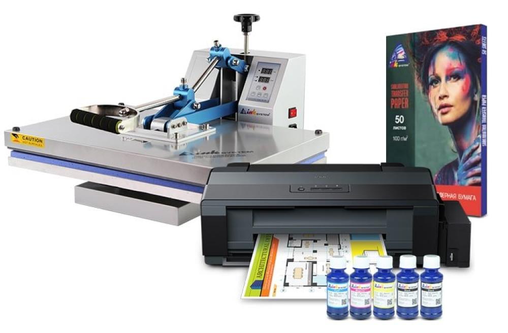изображение Планшетный термопресс INKSYSTEM P-4060 40*60 см и принтер Epson L1300 с набором для сублимационной печати - изображение 1