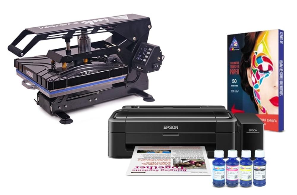 изображение Планшетный термопресс INKSYSTEM SP AO3838 38*38 см и принтер Epson L132 с набором для сублимационной печати - изображение 1