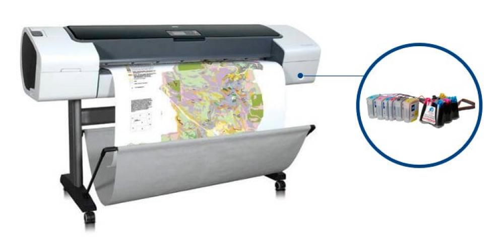 изображение Плоттер HP DesignJet T1100 44 с ПЗК (СНПЧ) - изображение 1