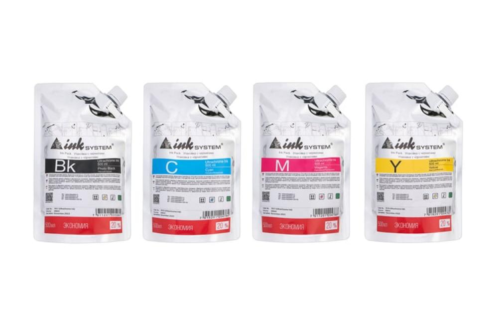 изображение Комплект ультрахромных чернил INKSYSTEM для Epson SureColor SC-F7000, 500 мл. (4 цвета) - изображение 1