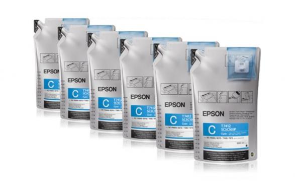 Комплект сублимационных чернил Epson Cyan для Epson SureColor SC-F6200 6шт*1000мл изображение