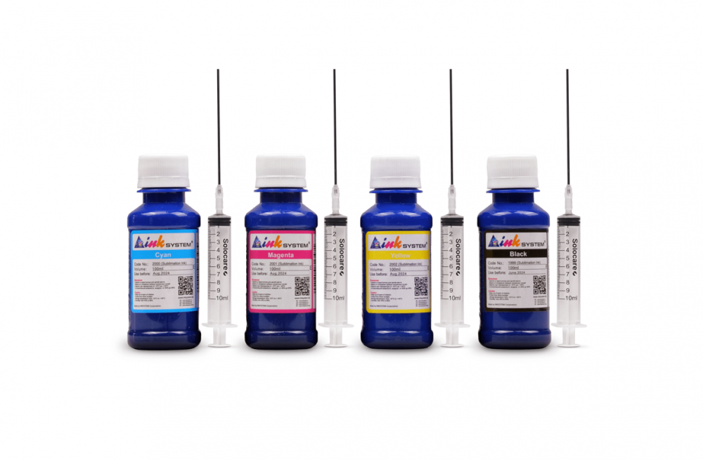 изображение Комплект сублимационных чернил для Epson EcoTank L1110, L3100, L3150, L3156, L5190, 100 мл (4 цвета), номера картриджа 002, 003, 004, T502, 101, T03Y - изображение 1